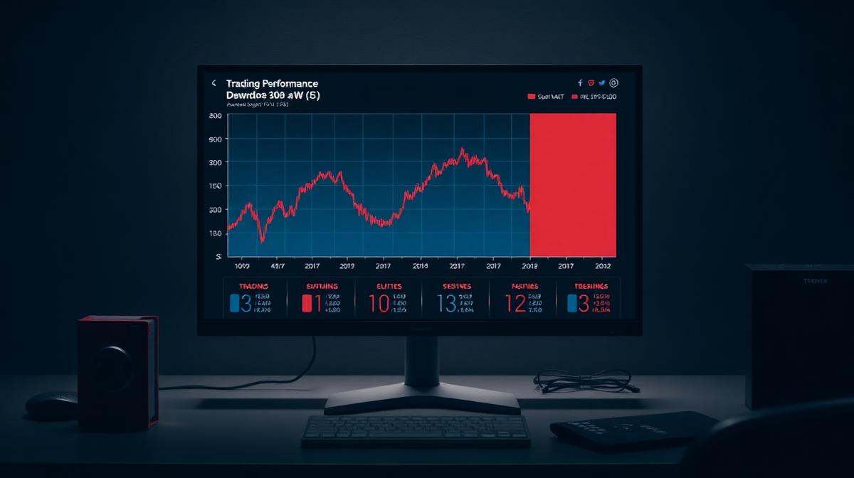 Trading performance chart illustrating drawdown limits used by prop trading firms