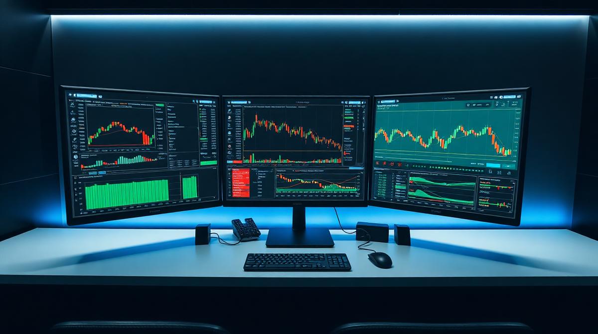 Professional trading dashboard displaying market data and performance analytics